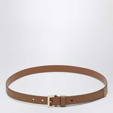 Caramel Saffiano leather belt