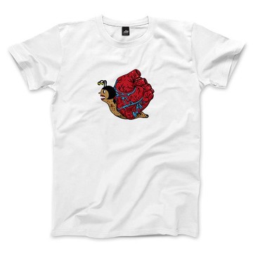 心臟蝸牛 - 白 - 中性版T恤