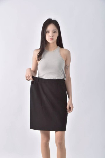 (XL) g2000合身黑色長裙