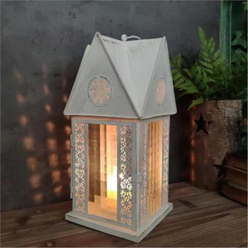 歐式複古童話小屋鏤空鐵藝花園擺飾