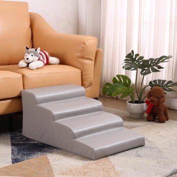 寵物樓梯臺階小型狗狗上下床梯子高齡犬床邊爬梯可拆洗海綿斜坡梯【淘夢屋】