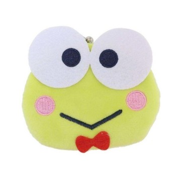 小禮堂 大眼蛙 絨毛造型口金零錢包 (大臉款) 4549479-048343