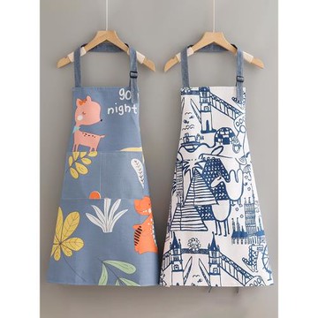 日式帆布圍裙廚房家用做飯透氣罩衣時尚長袖夏季工作服2025新款女