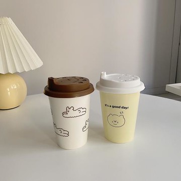 ins風可愛水杯韓國陶瓷杯耐高溫卡通高顏值女好看杯子文藝咖啡杯