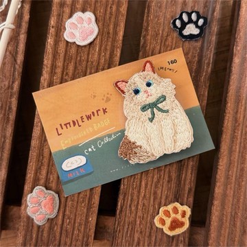 刺繡燙貼/別針 | 貓咪 - 公主布偶貓 | Littdlework