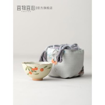 手繪小號茶碗花朵茶杯功夫茶單個女主人杯單杯陶瓷品茗杯個人專用