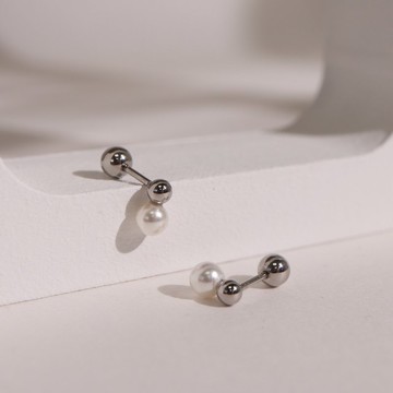 暮色。珍珠轉珠耳環 珍珠耳環