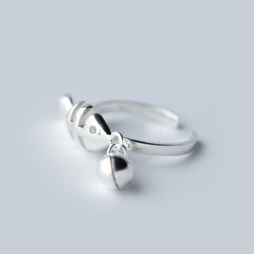 925純銀戒指開口戒-創意獨特魚骨造型情人節生日禮物女飾品73dt226【獨家進口】【米蘭精品】