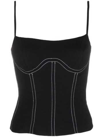 Reformation - Kary contrast-stitching sleeveless top - women - Organic Cotton/Rayon/Spandex/Elastane - 8 - Black