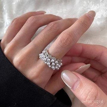 🔥限時下殺🔥清鴻官方正品925純銀戒指女鋯石輕奢ins小衆食指戒開口指環新爆款