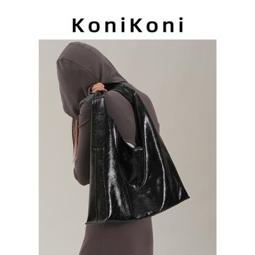 KoniKoni真皮通勤托特包女大容量包包2025新款高級感腋下單肩大包