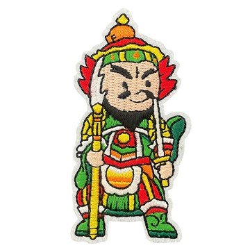 Hi 你好 刺繡貼紙  綠門神  1張