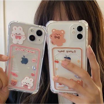 小熊兔子 插卡手機殼 四角防摔 空壓殼 三星NOTE20 NOTE10 S30 S22 S21 S20+ 可插卡/悠遊卡