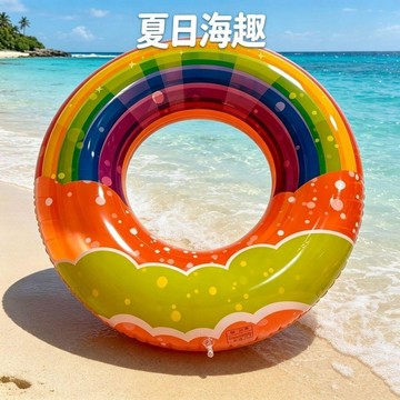 【台灣出貨】成人游泳圈童泳圈男女網紅加厚防側翻大號浮力圈彩虹大人游泳圈