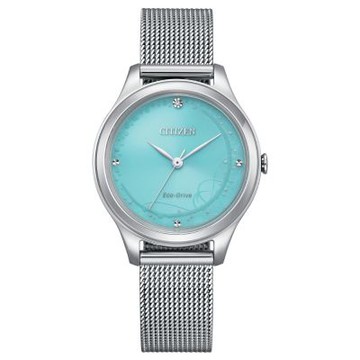 CITIZEN 星辰 LADY S系列 藍月Blue Glow Night 光動能優雅三針米蘭帶腕錶 EM0501-89M