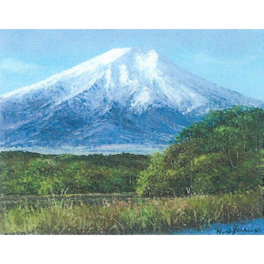 絵画 インテリア アート 壁掛け 額装 小川久雄 富士山を望む 忍野 F6号 シルバー 受注制作 油彩画 油絵 風景画 山岳 新品 額付き 額装 額絵 作品 美術