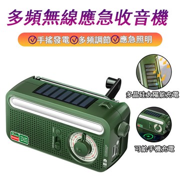【新品上市】應急手搖發電式收音機 2000mAh 太陽能收音機 手搖式發電機 收音機 防災收音機