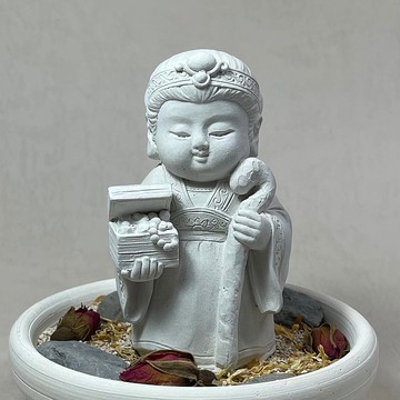 神明公仔 招財吉祥之土地婆婆中盤套組 水泥 擴香石 宗教 公仔 佛