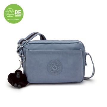 岩石藍前後加寬收納側背包-ABANU