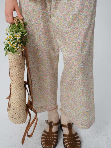 花花寬松復古百搭夏日超薄全棉九分褲