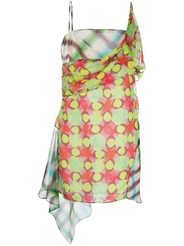 Dsquared2 - mix-print minidress - women - Polyester/Polyester - 40 - Green