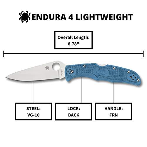 スパイダルコ(Spyderco) エンデューラ4 フルフラットブレード ブルー 直刃 C10FPBL 223mm