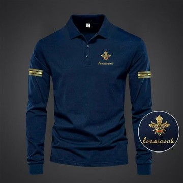 秋冬款polo衫 袖子polo衫 工作服 速干吸濕排汗 秋獨特設計春秋季新款高檔商務polo衫聚酯纖維男士潮流休閒長袖t