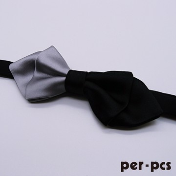 per-pcs 紳士品味/童趣雙色拼接蝴蠂結領結_(小款)_黑灰(007-14)