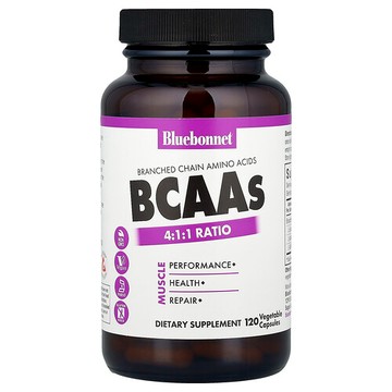 Bluebonnet Nutrition, BCAAs 4:1:1比例（支鏈氨基酸），120素食膠囊