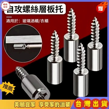 優選🏆自攻螺絲 層板托十字螺絲 層板托隔板粒 托釘 櫥衣櫃固定釘 支撐五金螺絲 一體式螺絲 鐵鍍鎳層板托