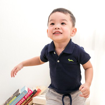 純棉網眼Polo衫 深藍經典款