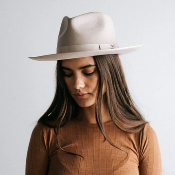 美國 Gigi Pip 英倫女伶 飾帶羊毛紳士帽 象牙 - 59