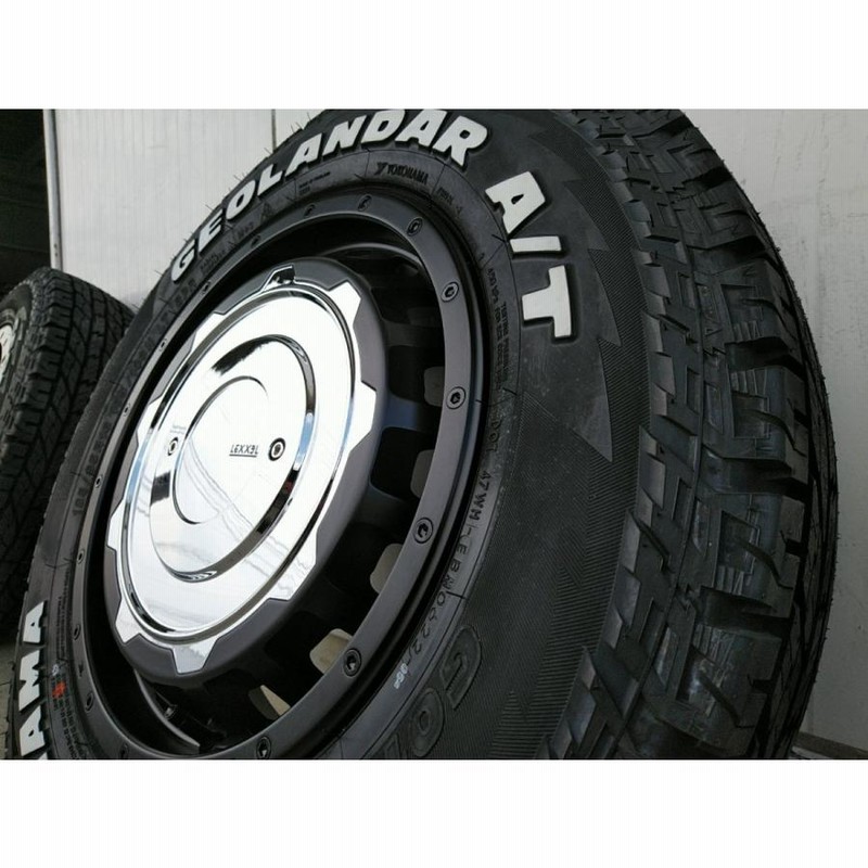 ジムニー JB64 JB23 タイヤホイール ヨコハマ ジオランダー A/T G015 185/85R16 ホワイトレター 16インチ SwaGGer  | LINEショッピング