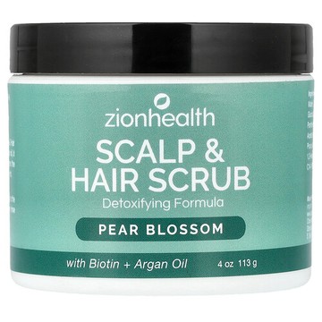 Zion Health, 頭皮深層潔淨和頭髮磨砂膏，梨花和海鹽，4 盎司（113 克）