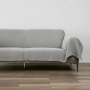 奧可利雙色針織緹花沙發鋪巾雙人180x300cm 灰