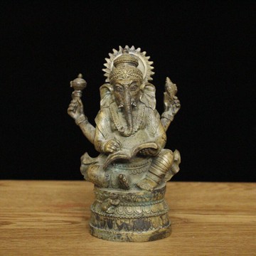 純銅象鼻財神 象神擺件 天目象 印度護法紅財神店鋪會所裝飾擺件