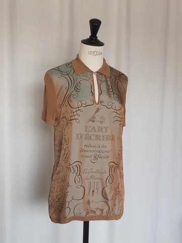 HERMÈS by Martin Margiela Calligraphy Silk Mesh Top 愛馬仕 Margiela 時期 書法絲網上衣