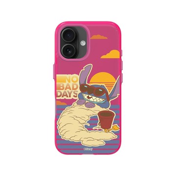 iPhone 16 Clear 粉漾桃 - 迪士尼-史迪奇 Disney Stitch - 史迪奇 - 海灘上的史迪奇