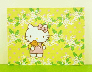 【震撼精品百貨】Hello Kitty 凱蒂貓~卡片-小白黃花