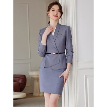 工作服女職業氣質秋冬長袖西裝套裝珠寶店金店高端收腰女神風正裝