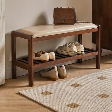 免運 開立發票 矮凳 換鞋凳 小板凳 圓凳 家逸實木換鞋凳鞋架穿鞋凳入戶門口鞋柜床尾凳軟包進門玄關長條凳