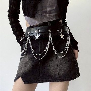 暗鏈朋克腰帶,女士時尚嘻哈個性,y2k 腰帶