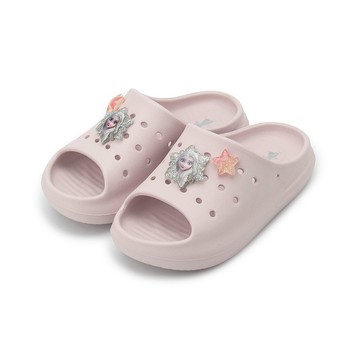 冰雪奇緣 鞋釦洞洞拖鞋 粉 FNKS51013 中童鞋
