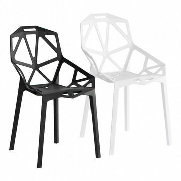 【IDEA】透氣鏤空設計休閒椅餐椅/戶外椅白色