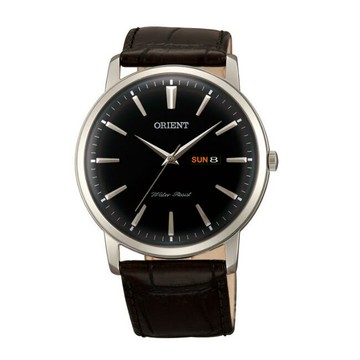 ORIENT 東方錶CLASSIC DESIGN系列 (FUG1R002B) 經典日期星期顯示石英錶 皮帶款 銀黑色 40.5mm｜樂天領券現折★全館特惠中★指定刷卡回饋10%