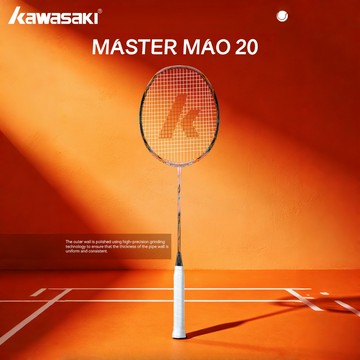 KAWASAKI 川崎專業羽毛球拍 Master Mao 20 4U 全碳 18-32LBS 適用於專業攻擊運動員