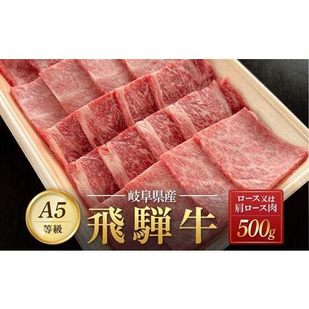 ふるさと納税 飛騨牛Ａ5 焼肉用 500ｇ ロース 又は 肩ロース 肉 ｜国産 肉 牛肉 焼肉 和牛 黒毛和牛 グルメ A5等級 おすすめ AD115【飛騨牛 和牛.. 岐阜県大野町