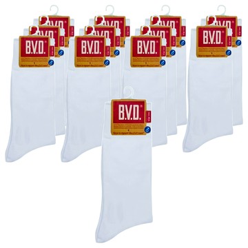 B.V.D. 男款細針休閒襪 B223  白色  24-26cm