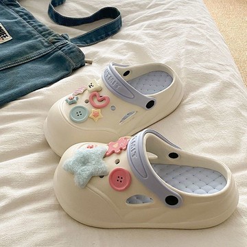 【唯家】臺灣出貨 洞洞鞋 MT·MIT 可拆卸 eva厚底 增高洞洞鞋 外穿 夏季 防滑耐磨 兩穿 包頭涼鞋 增高