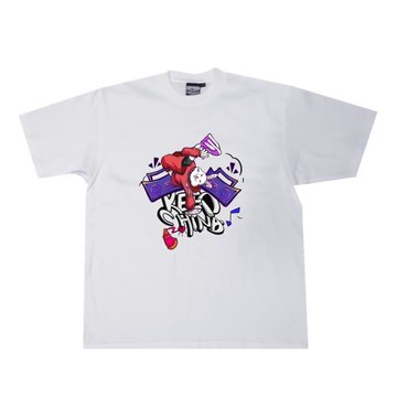 bboy原創嘻哈卡通街頭old school重磅寬松街舞美式小領口短袖t桖